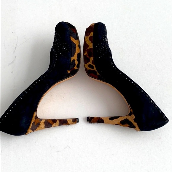 Ramon Tenza Platform Suede Leopard Heels Shoes - Picture 4 of 5